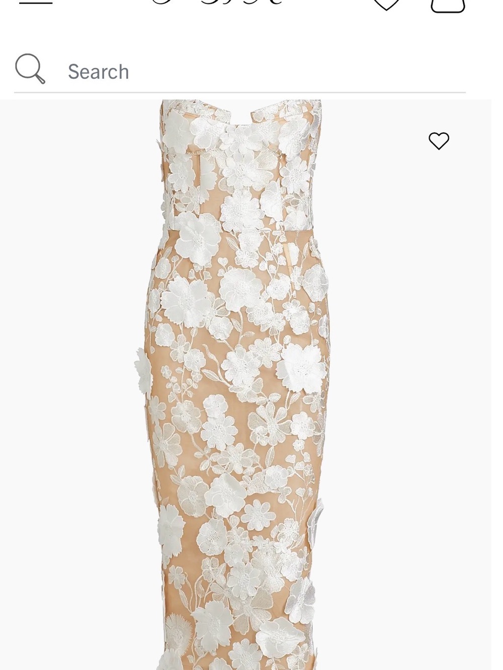 Bronx and Baco White/Nude Midi Jasmine 3D flower dress. Only worn once. Size L